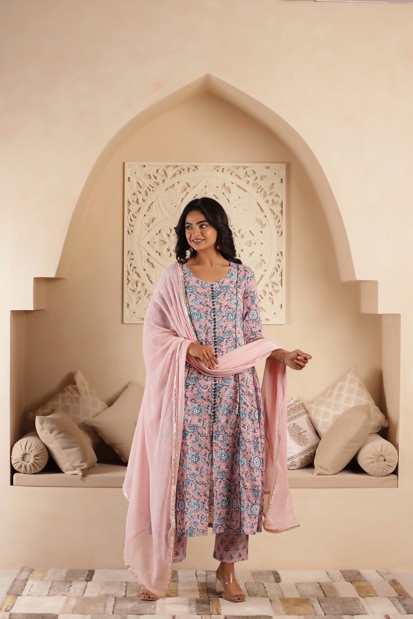 SANJH HANDBLOCK COTTON SUIT SET
