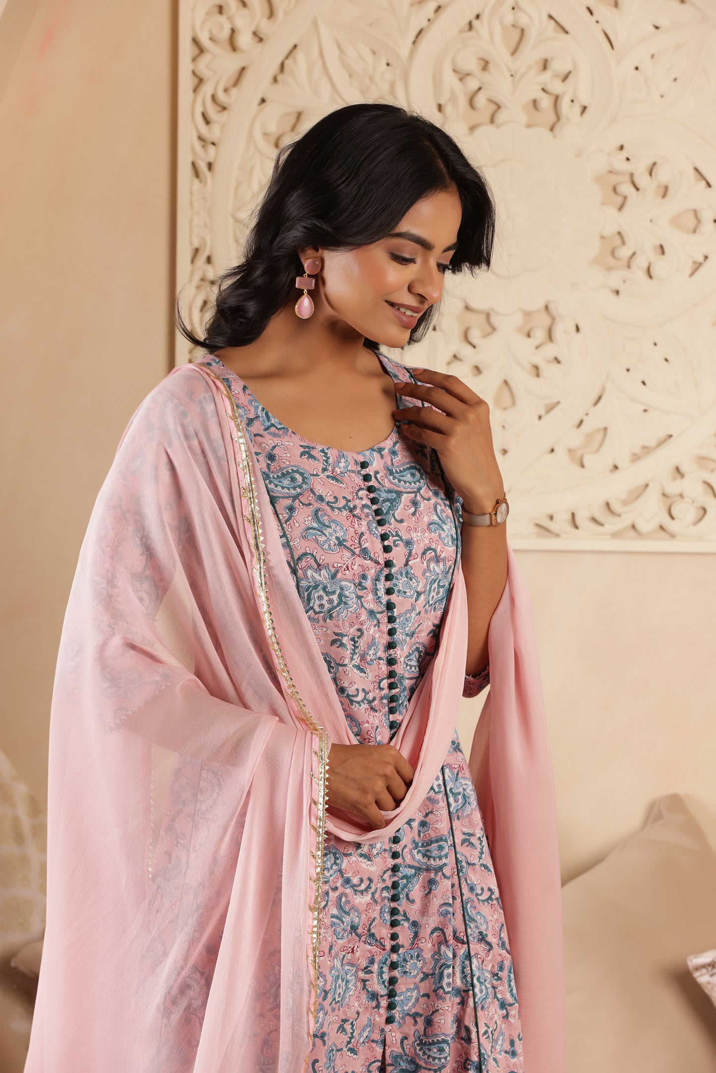 SANJH HANDBLOCK COTTON SUIT SET