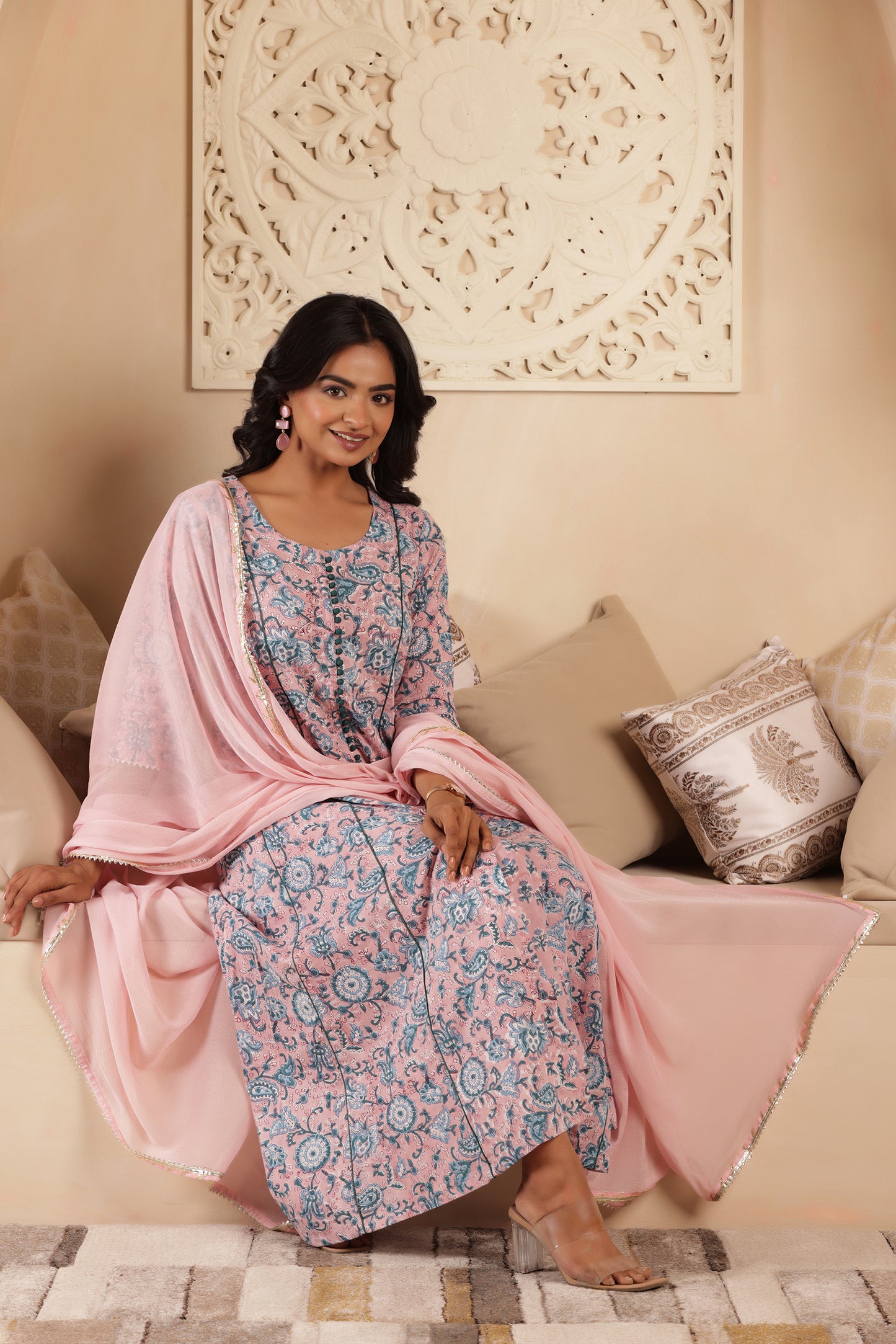 SANJH HANDBLOCK COTTON SUIT SET