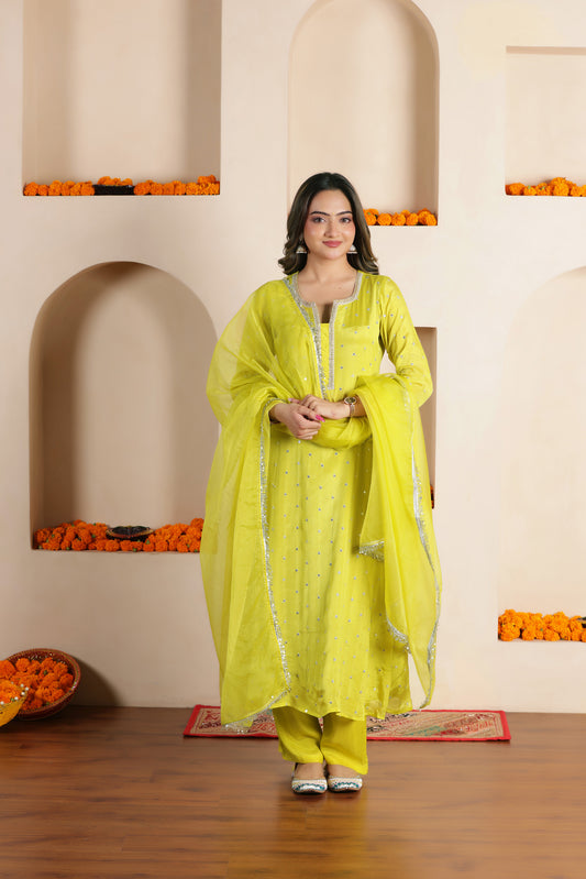 MALLIKA SEQUIN EMBROIDERY SUIT SET