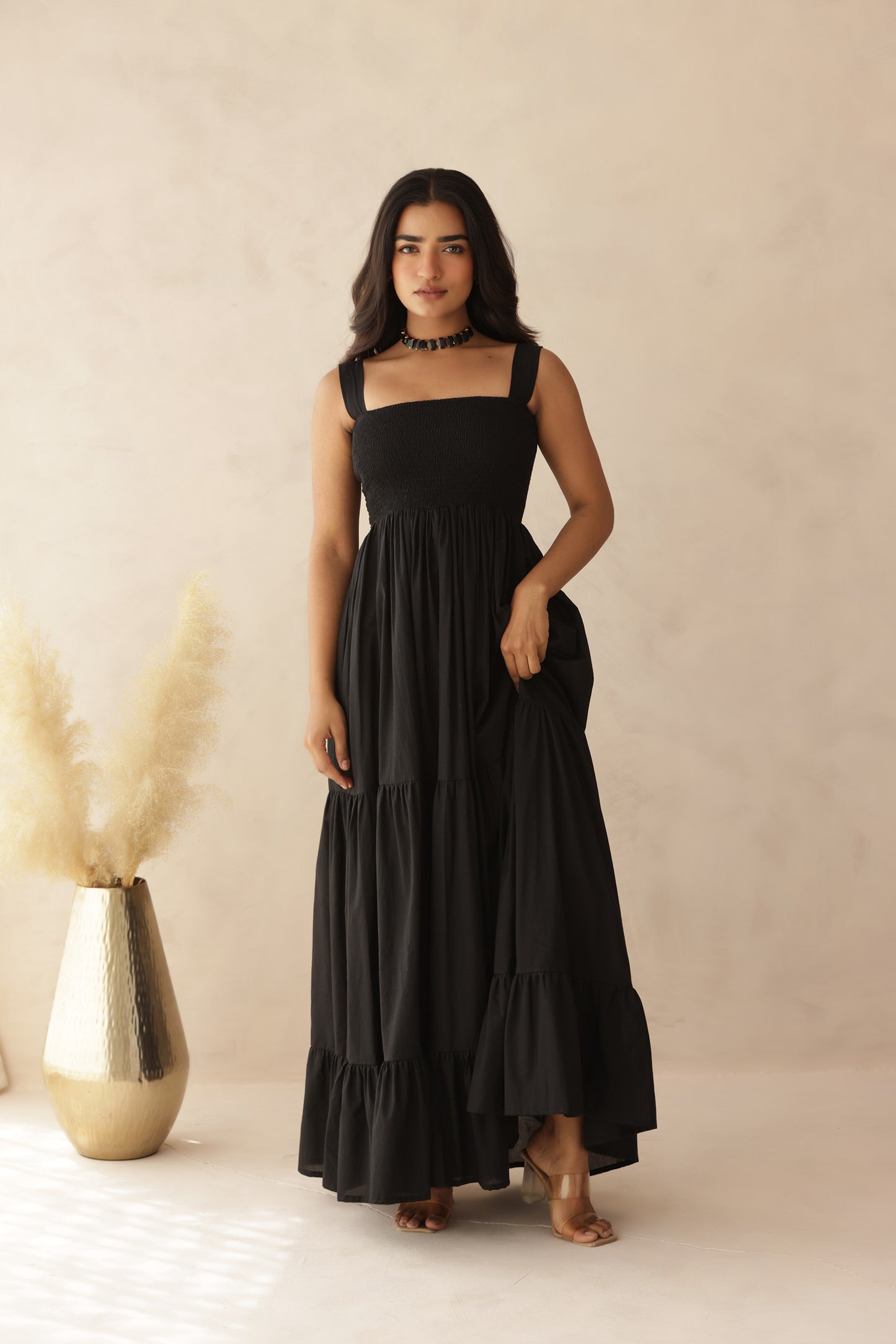 TIARA COTTON TIERED DRESS