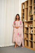 PEACHY BLUSH HANDPAINTED SUIT SET