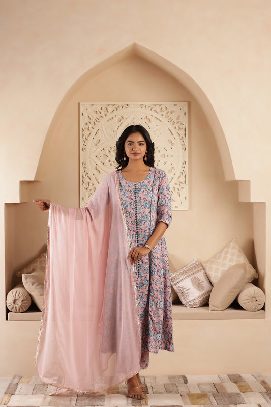 SANJH HANDBLOCK COTTON SUIT SET