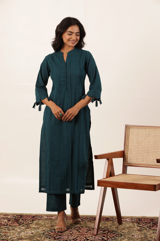 DEEP LAKE PINTUCK KURTI PANT SET