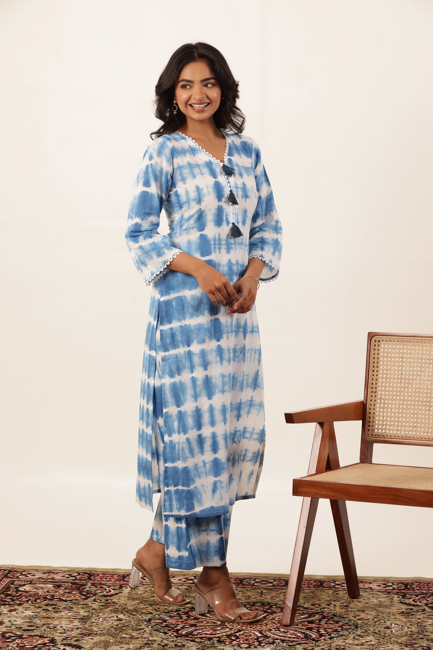 BLUE MOON SHIBORI KURTI PLAZZO SET