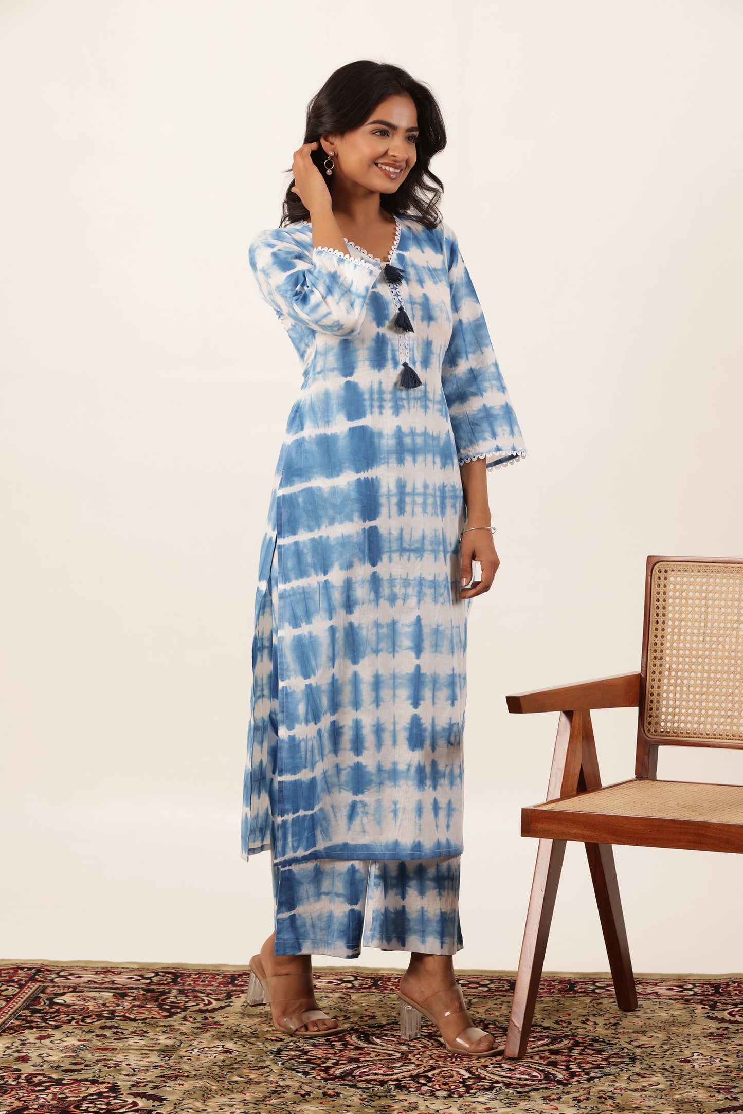 BLUE MOON SHIBORI KURTI PLAZZO SET