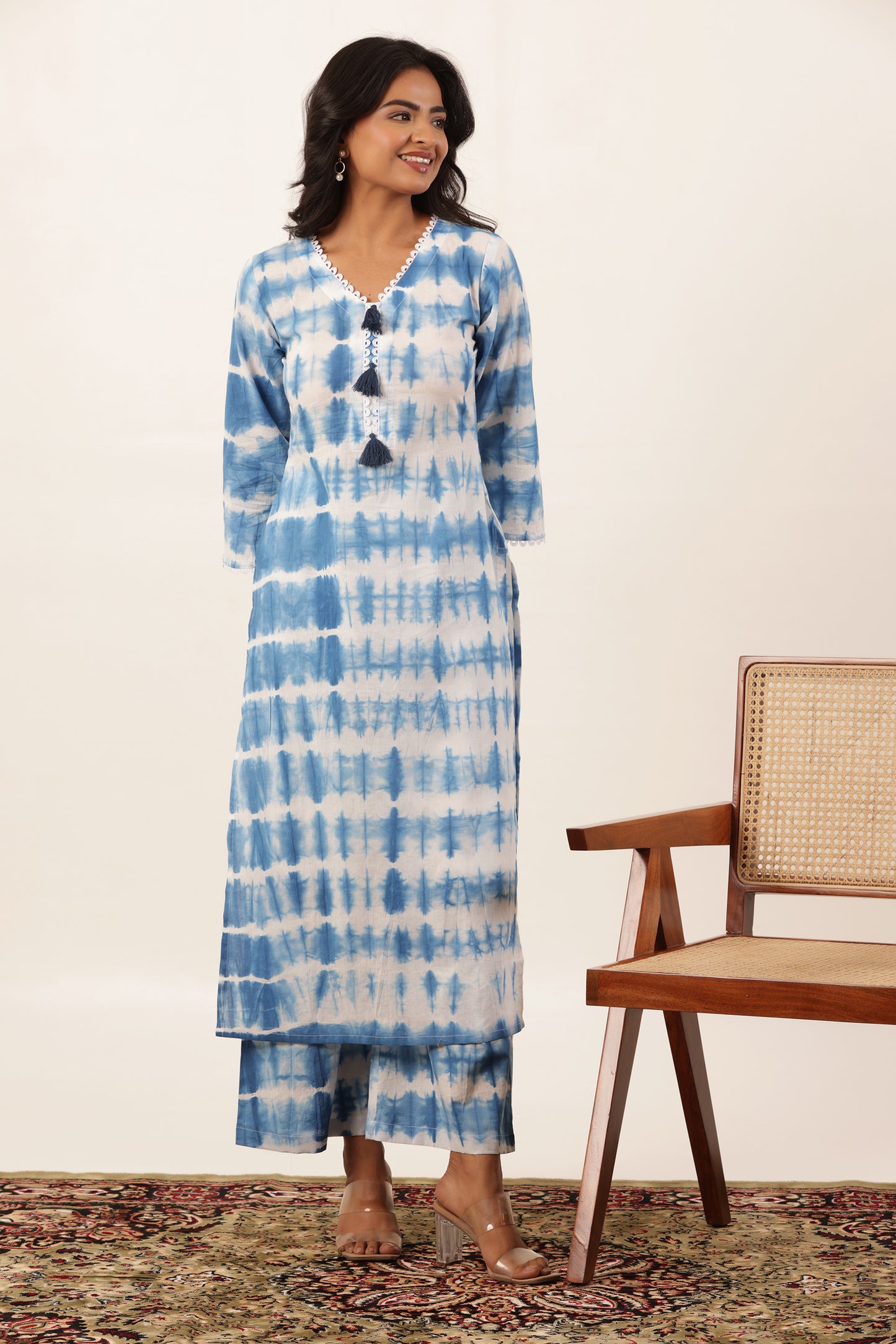 BLUE MOON SHIBORI KURTI PLAZZO SET