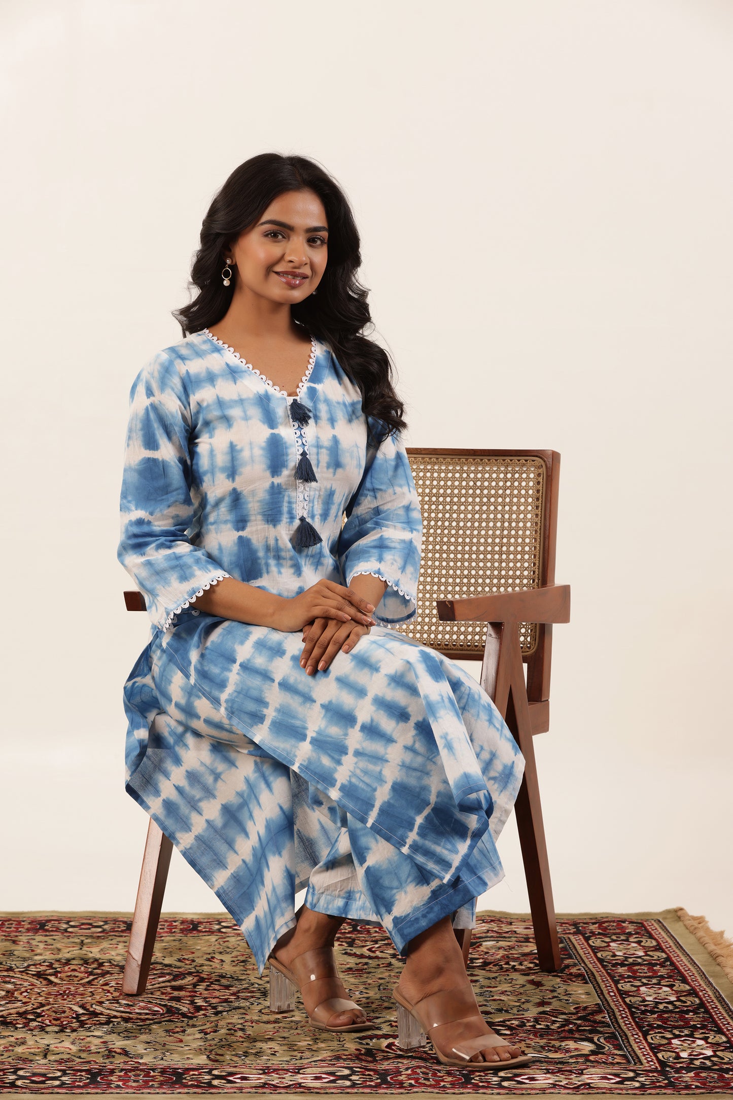 BLUE MOON SHIBORI KURTI PLAZZO SET