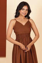 COCO BROWN COTTON DRESS