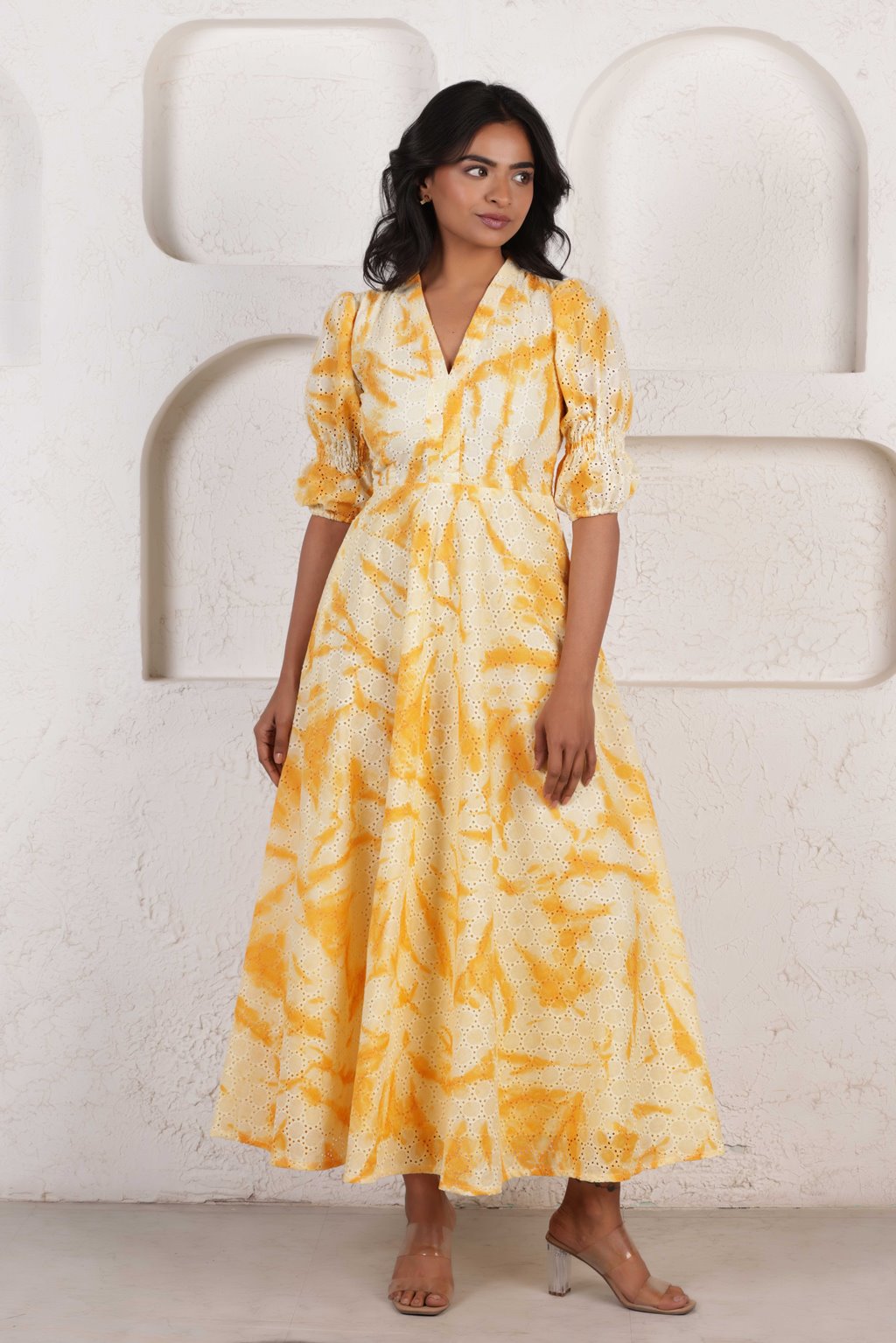 SUNSET SCHIFFLY DRESS