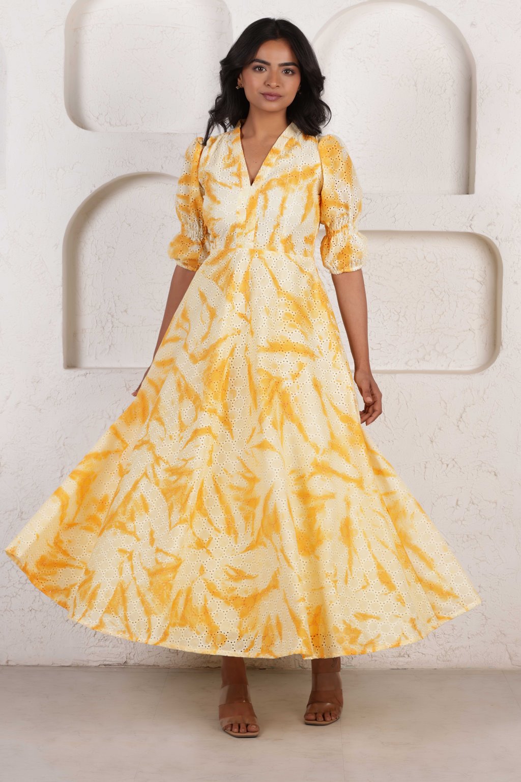 SUNSET SCHIFFLY DRESS