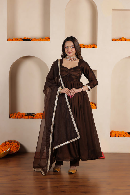 ROYAL SILK ANARKALI SUIT SET