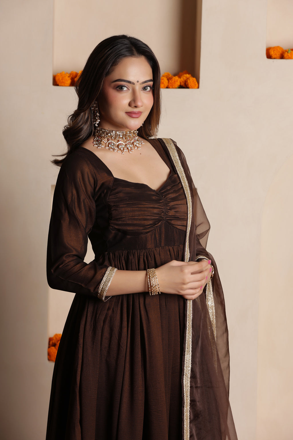 ROYAL SILK ANARKALI SUIT SET