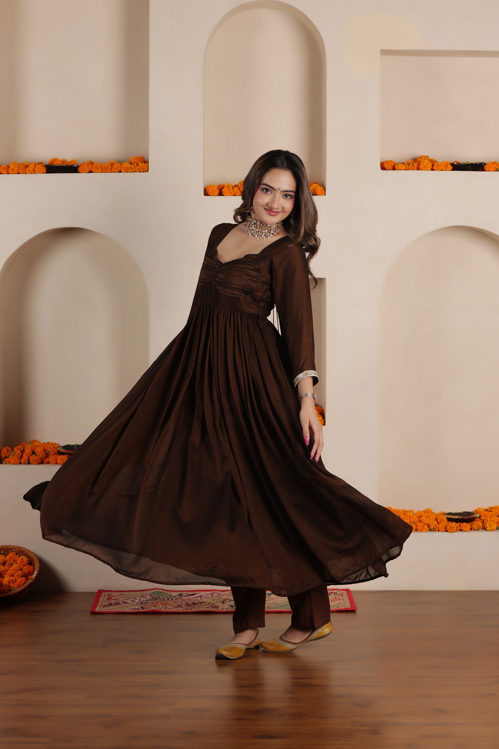 ROYAL SILK ANARKALI SUIT SET