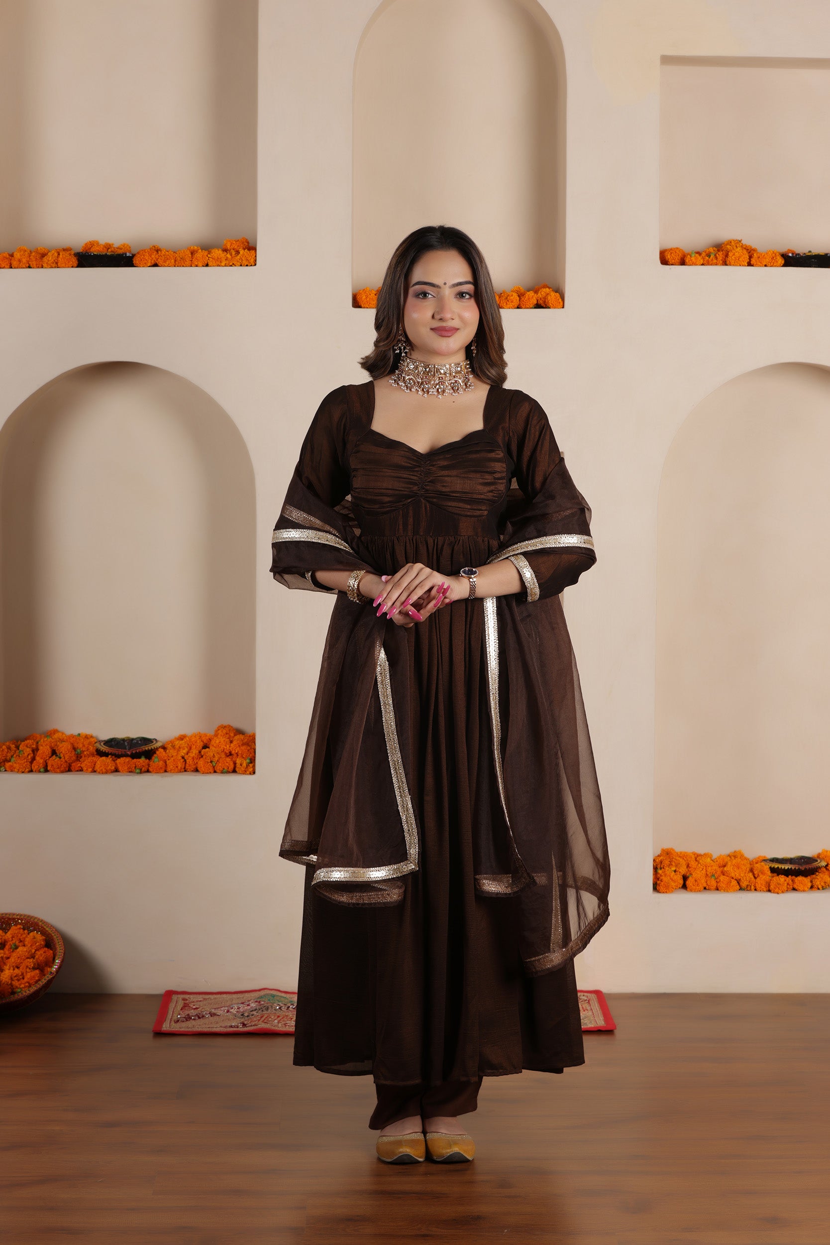 ROYAL SILK ANARKALI SUIT SET