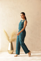 MIDNIGHT GREEN LINEN COORD SET