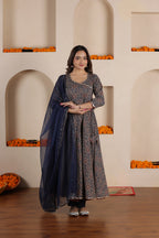 TARA PRINTED COTTON ANGRAKHA SUIT SET