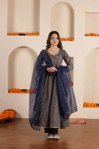 TARA PRINTED COTTON ANGRAKHA SUIT SET