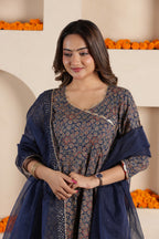 TARA PRINTED COTTON ANGRAKHA SUIT SET