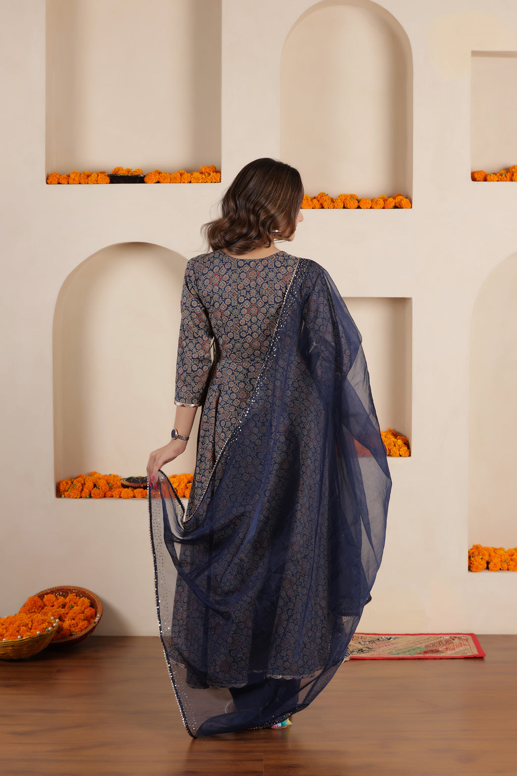 TARA PRINTED COTTON ANGRAKHA SUIT SET