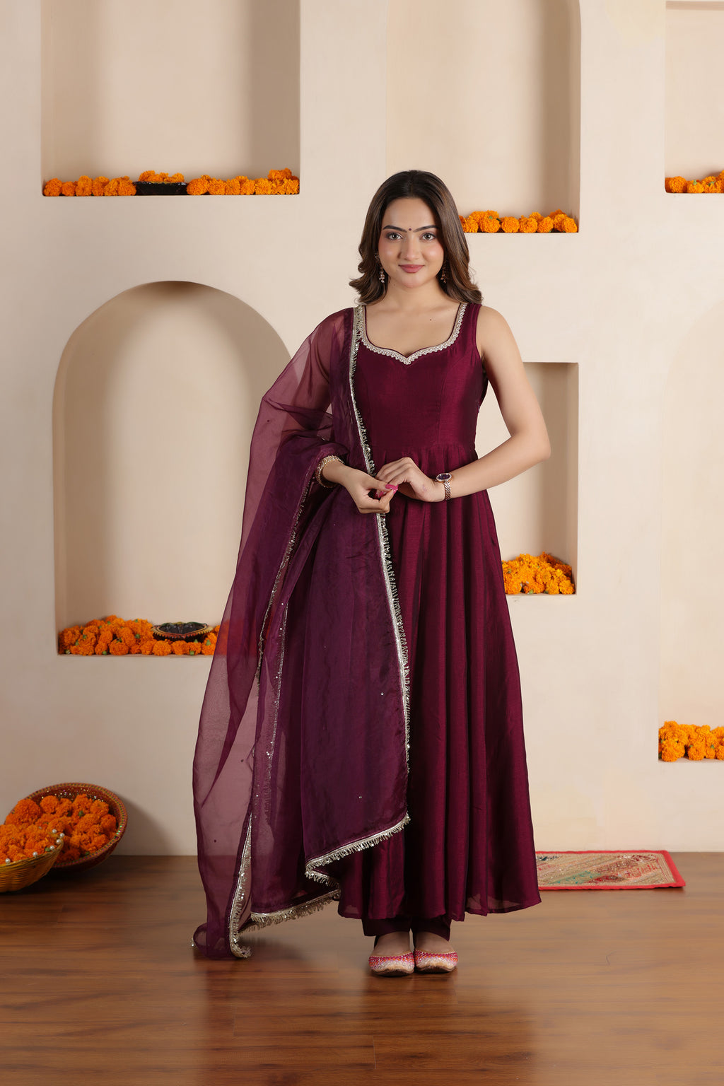 RUHAANI SILK ANARKALI SUIT SET