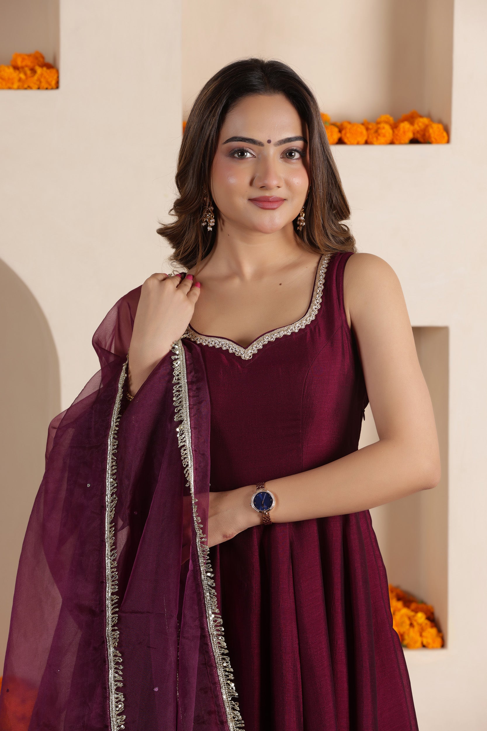 RUHAANI SILK ANARKALI SUIT SET