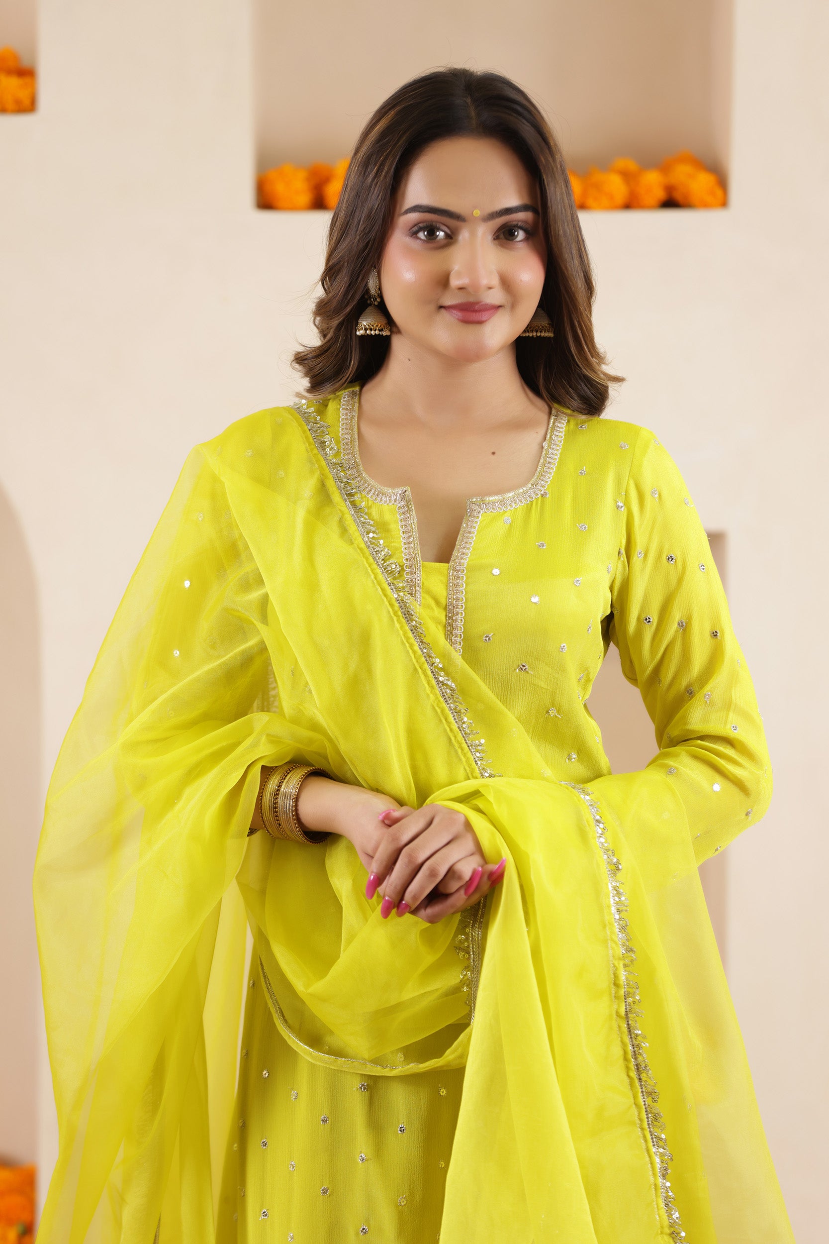 MALLIKA SEQUIN EMBROIDERY SUIT SET