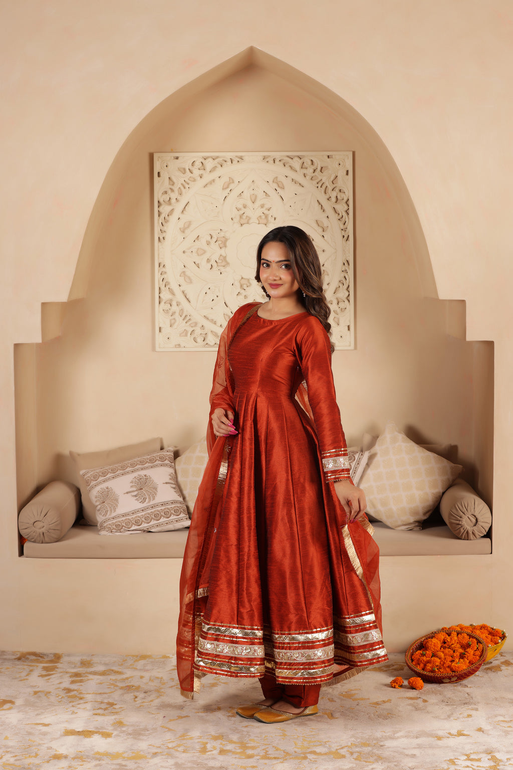 MUMTAZ SILK KALIDAR SUIT SET
