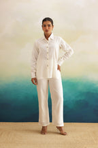 WHITE LINEN COORD SET