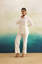 WHITE LINEN COORD SET