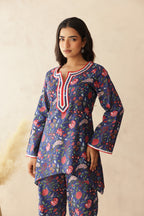 BLUE FLORAL COTTON COORD SET