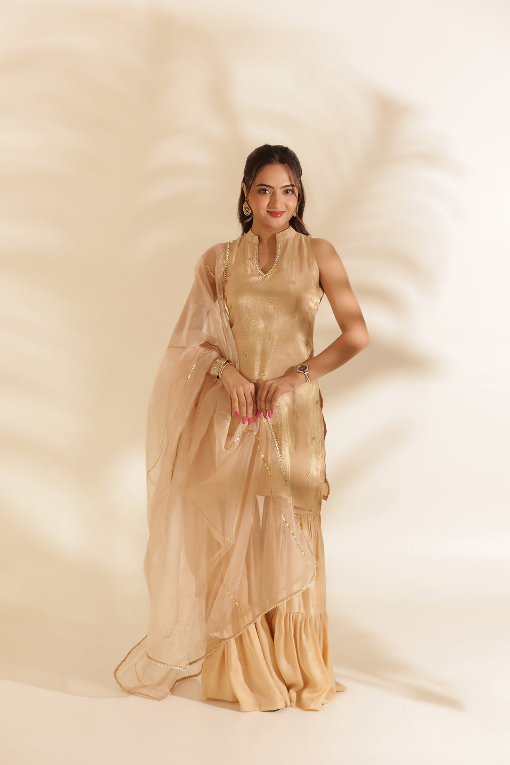 NOOR EMBROIDERED SILK SHARARA SET