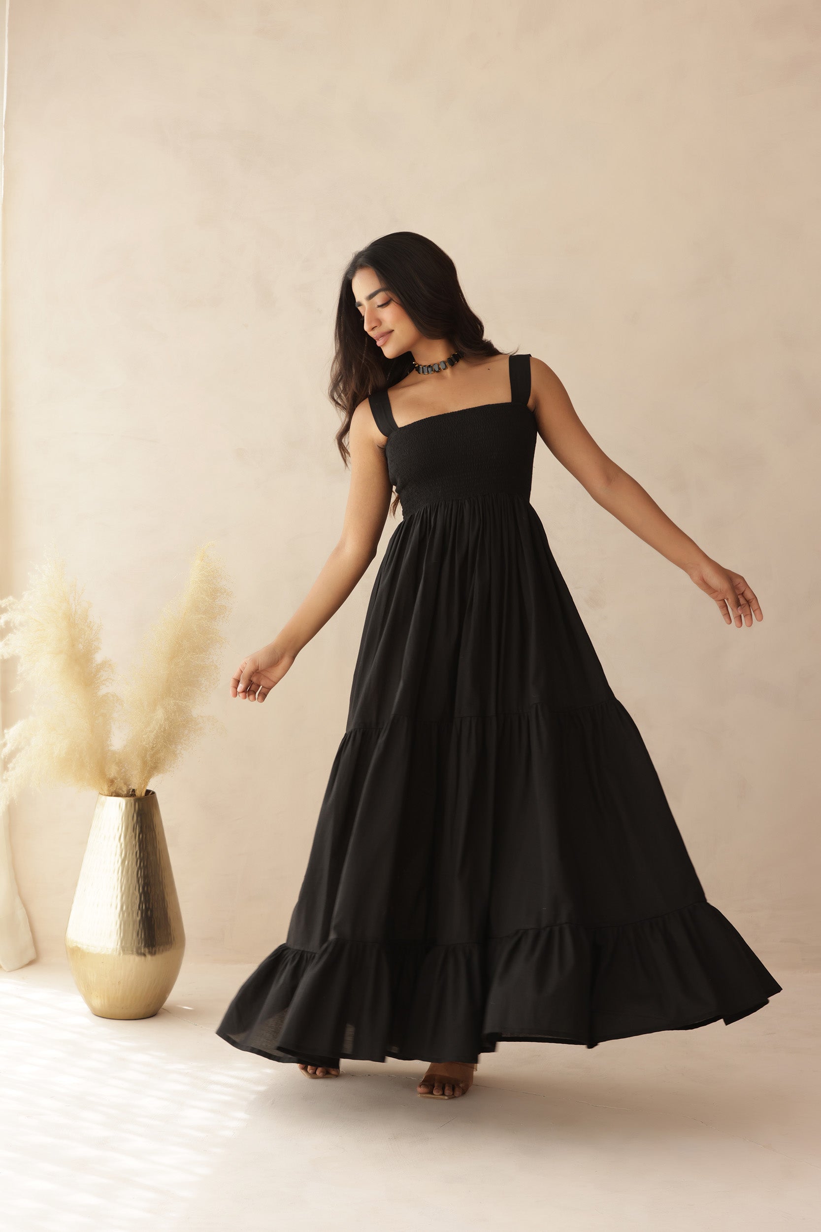 TIARA COTTON TIERED DRESS