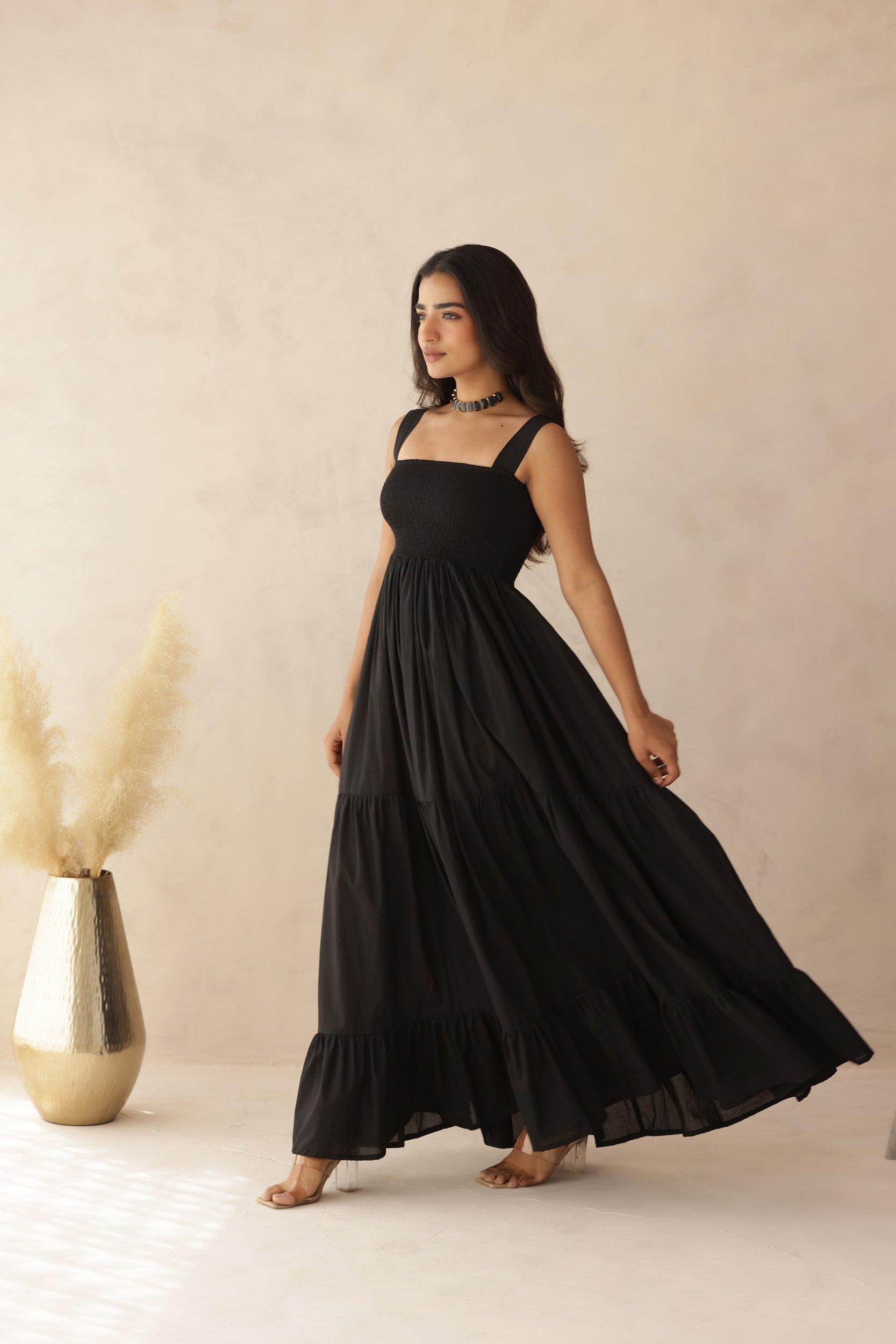 TIARA COTTON TIERED DRESS