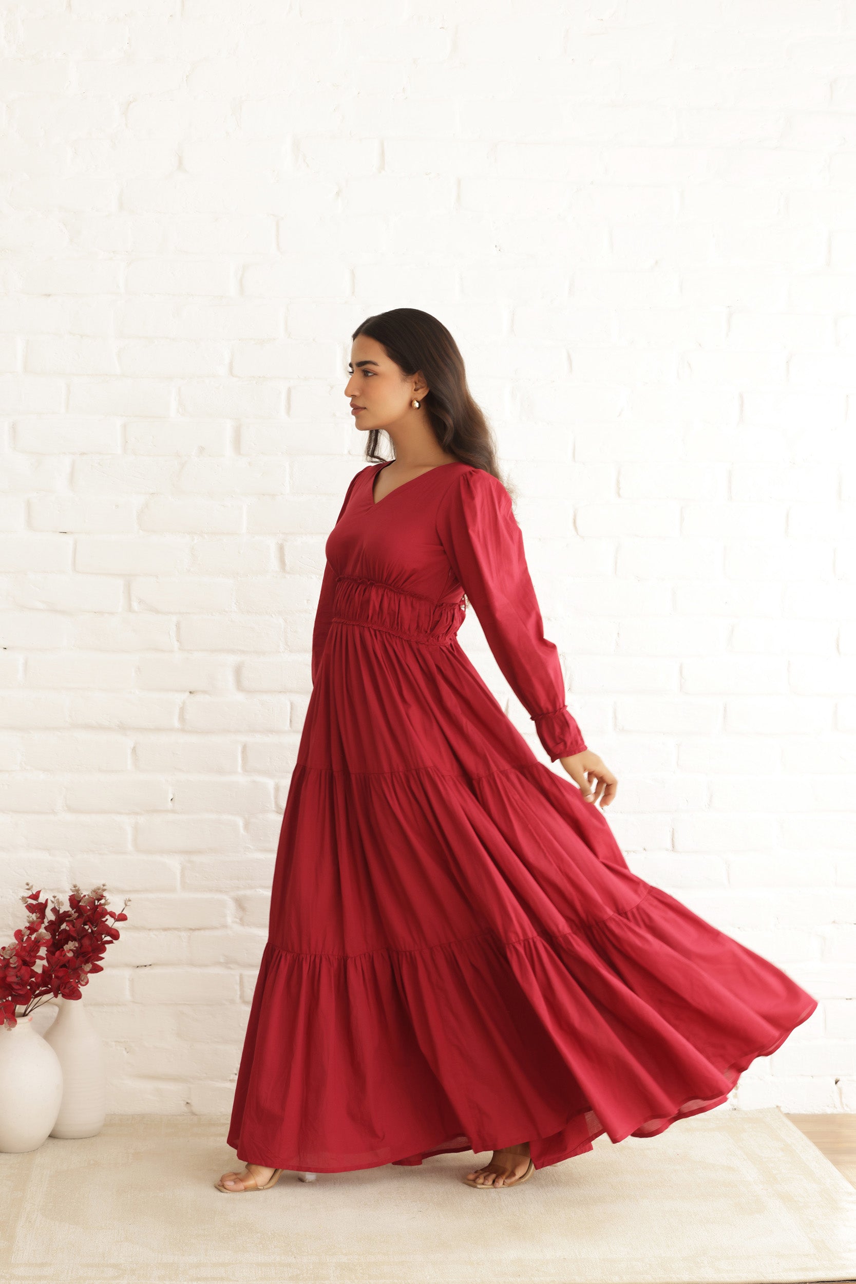 VALENTINE COTTON TIERED DRESS