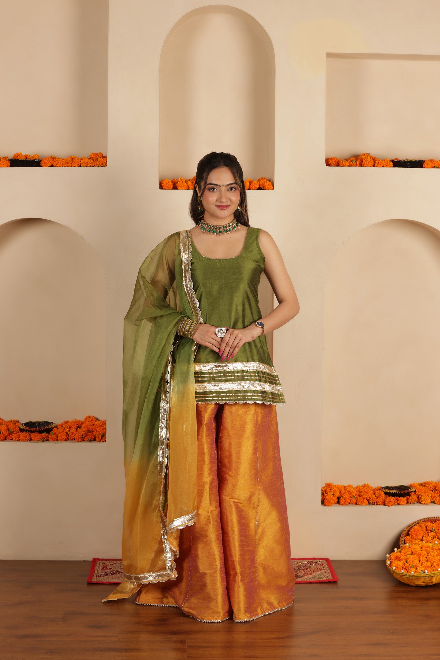 ZEENAT SILK SHARARA SET