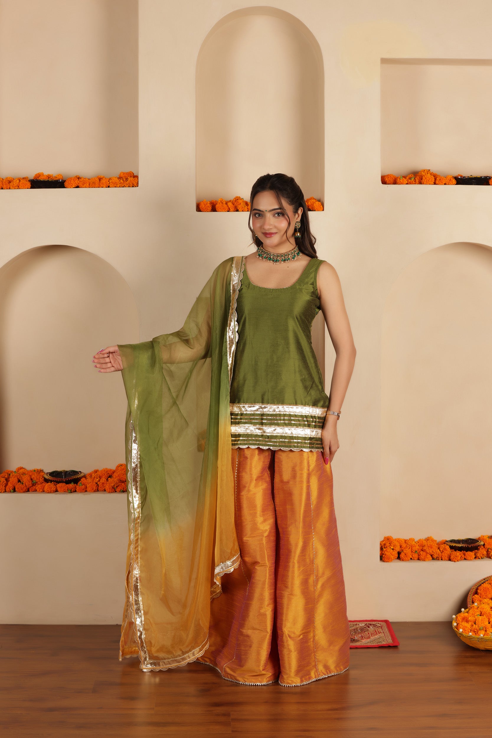 ZEENAT SILK SHARARA SET