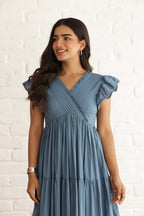 SEABEACH COTTON TIERED DRESS