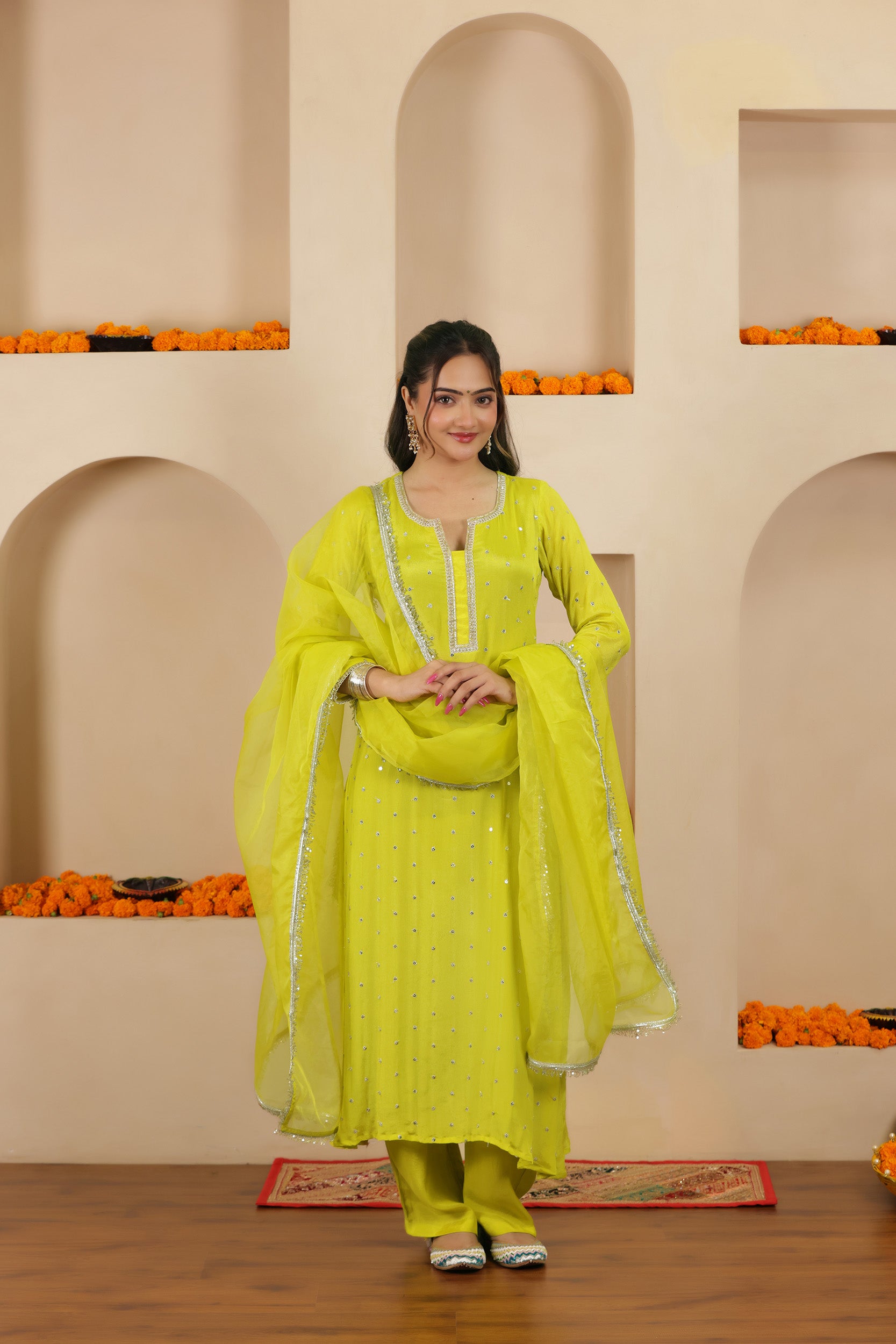 MALLIKA SEQUIN EMBROIDERY SUIT SET