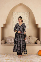 MOHINI AJRAKH ANARKALI SUIT SET