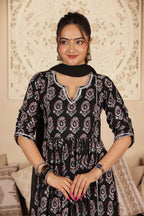 MOHINI AJRAKH ANARKALI SUIT SET