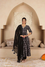 MOHINI AJRAKH ANARKALI SUIT SET