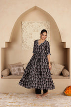 MOHINI AJRAKH ANARKALI SUIT SET