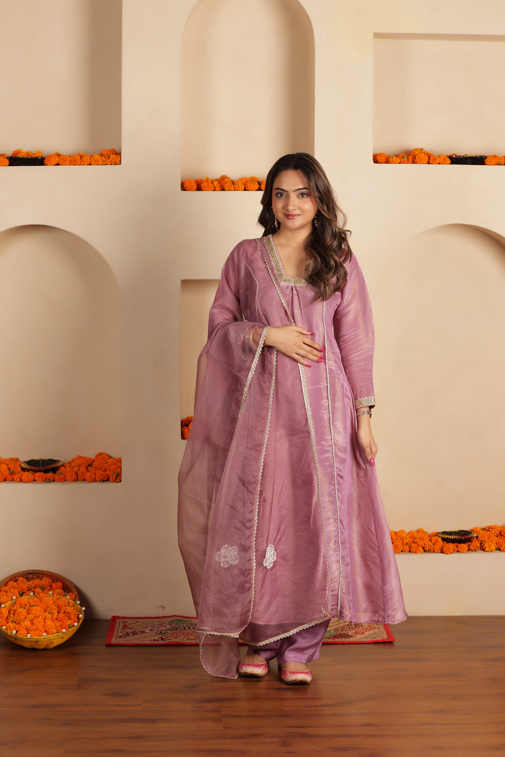 LILAC SILK SHIMMER SUIT SET