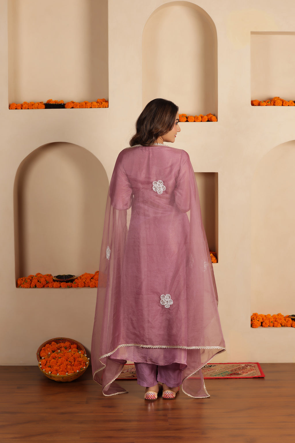 LILAC SILK SHIMMER SUIT SET