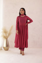 PEACH BLOSSOM ANARKALI SUIT SET