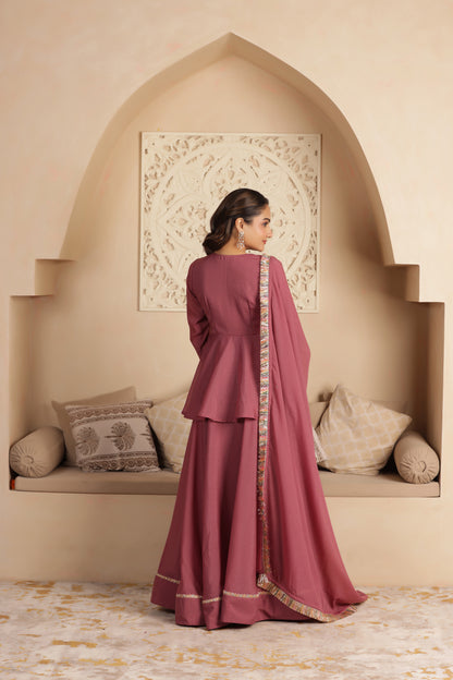 LEELA GEORGETTE KURTI LEHENGA SET