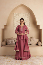 LEELA GEORGETTE KURTI LEHENGA SET