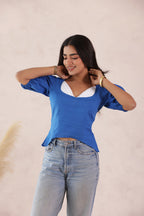 SAPPHIRE BLUE COTTON TOP