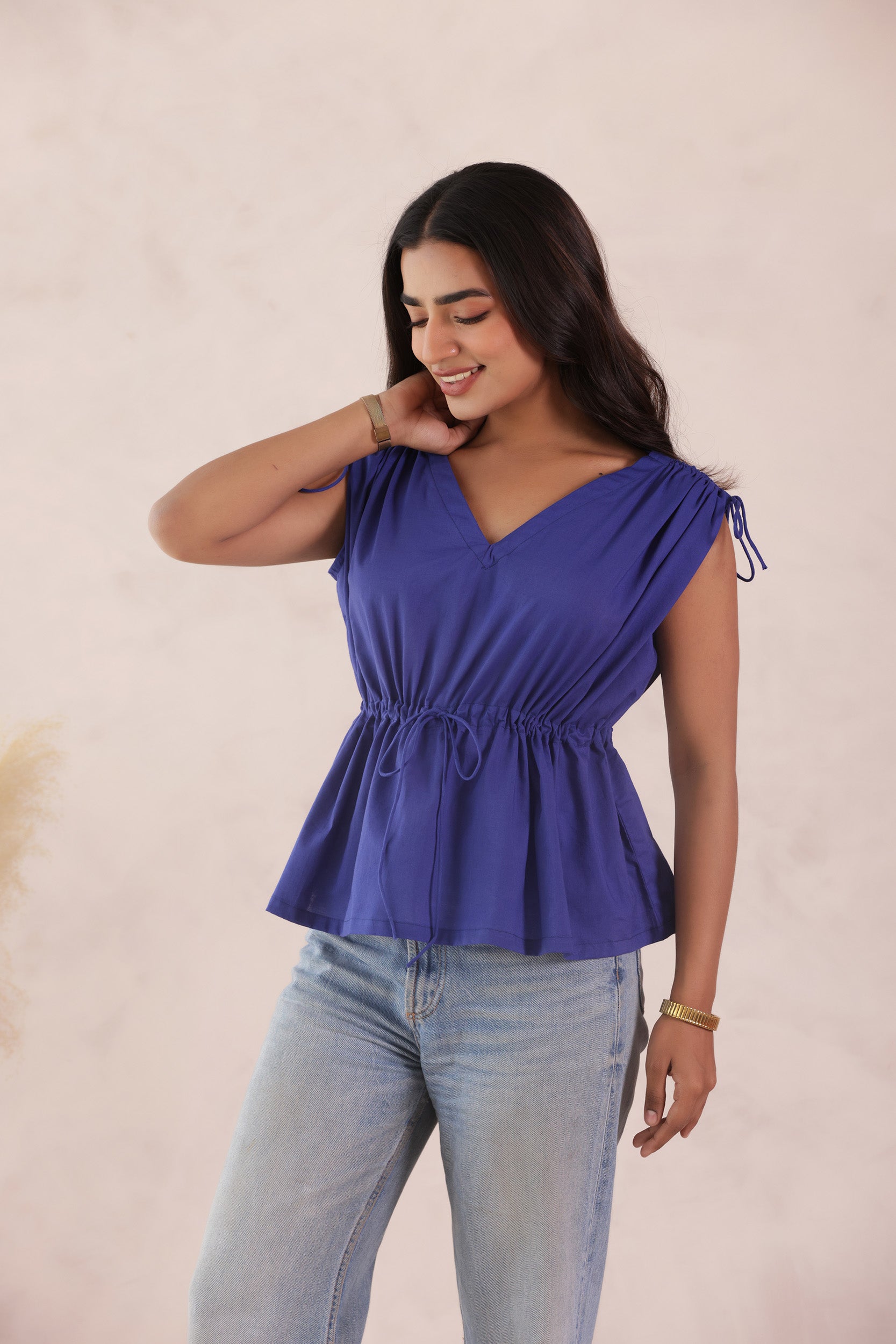 MARINE BLUE COTTON TOP